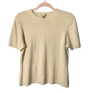 Nordstrom Studio 121 Women Medium 100% Cashmere Soft Knit Short Sleeve Sweater